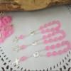25 Pc Baptism Favors Mini Rosaries Frosted Pink with Silver Plated Accents/communion Favors Recuerditos De Bautismo/ Christening Favors/ Decenarios/ Decades/ Finger Rosaries view 1