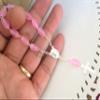 25 Pc Baptism Favors Mini Rosaries Frosted Pink with Silver Plated Accents/communion Favors Recuerditos De Bautismo/ Christening Favors/ Decenarios/ Decades/ Finger Rosaries view 3