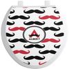 YouCustomizeIt Personalized Mustache Print Toilet Seat Decal - Elongated view 1