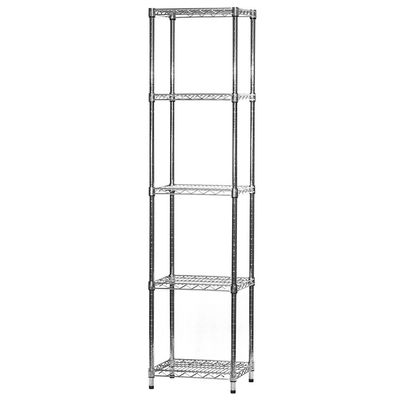 Shelving Inc. 5-Tier Chrome Wire Shelving Unit, 14"d x 18"w x 54"h, Industrial Modern Style, 800lbs Capacity Per Shelf