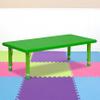 Flash Furniture Wren 24''W x 48''L Rectangular Green Plastic Height Adjustable Activity Table view 2