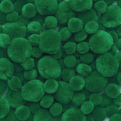 Colorations Green Super Fluffy Soft Acrylic Single Color Pom Poms, Set of 100, 3 Sizes, Resealable Bag, for Kids, Arts & Crafts, DIY Crafts, Hobby Supplies, Creative Craft DIY Material