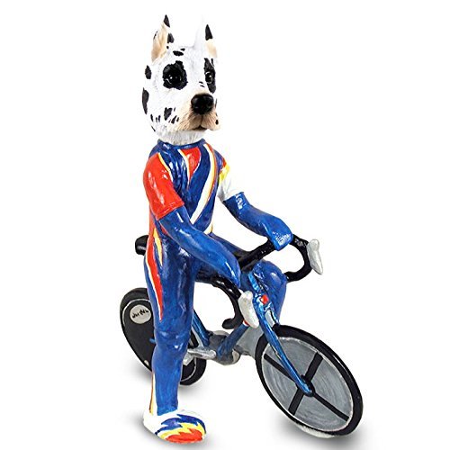 Great Dane Harlequin Bicycle Doogie Collectable Figurine