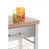 DON HIERRO - Rolling cart for Kitchen with Drawer ONDA. White, Stainless Steel -elm Color view 3
