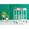 DON HIERRO - Kitchen Storage Rolling Cart, ONDA Double. White - Stainless Steel - Elm Wood Color view 3