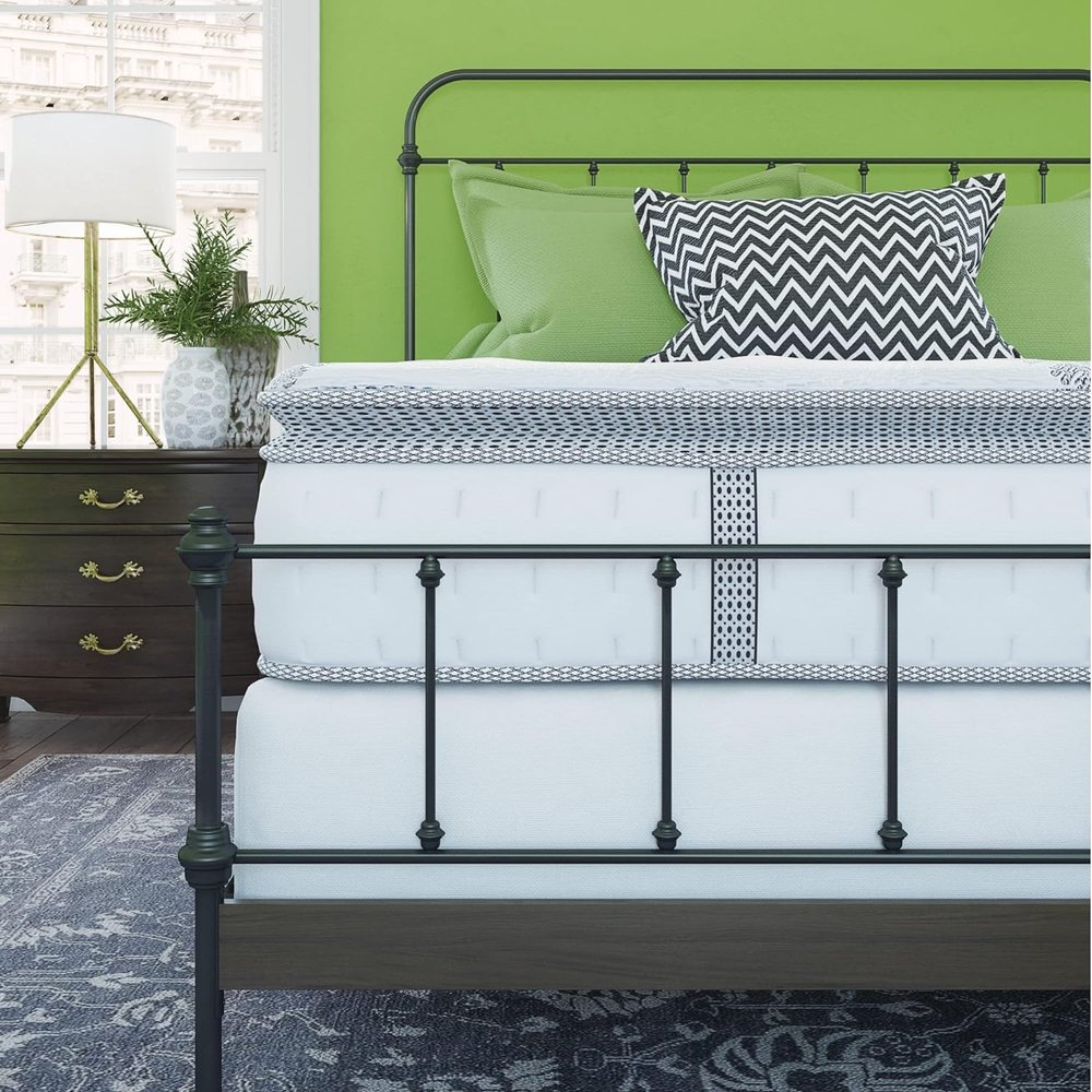 Classic Brands Mercer Cool Gel Memory Foam and Innerspring Hybrid 14-Inch Euro Pillow Top Mattress, Mattress in a Box, California King