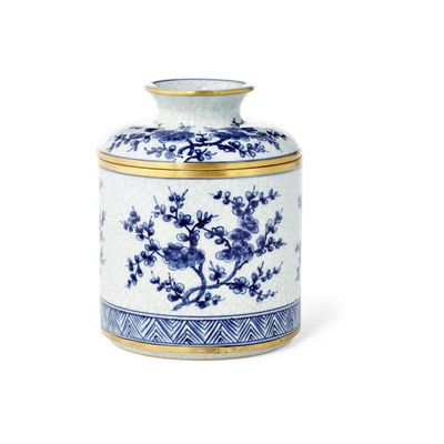 Dessau Home Blue And White Blossom Tissue Box