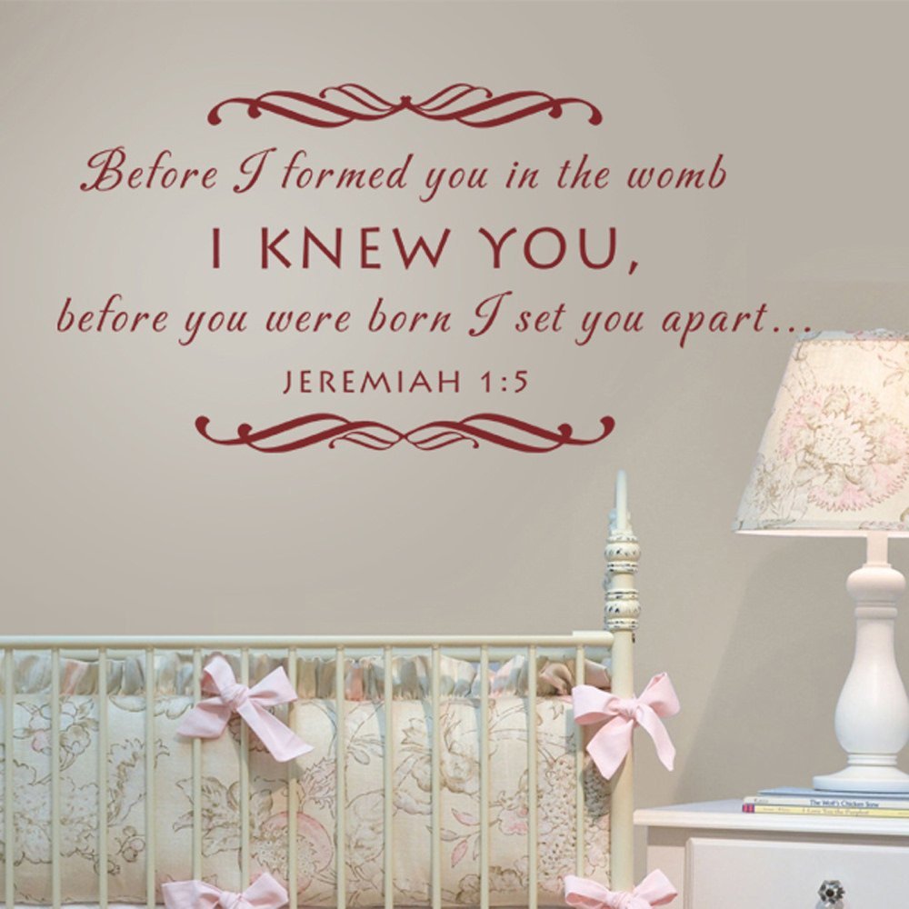 Baby Nursery Wall Decal - Before I Formed You in The Womb Christian Scripture Wall Decal (Custom, Large)
