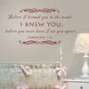 Baby Nursery Wall Decal - Before I Formed You in The Womb Christian Scripture Wall Decal (Brown, X-Large) view 1
