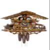 Hnes Cuckoo Clock Black Forest House, Turning Mill-Wheel view 1