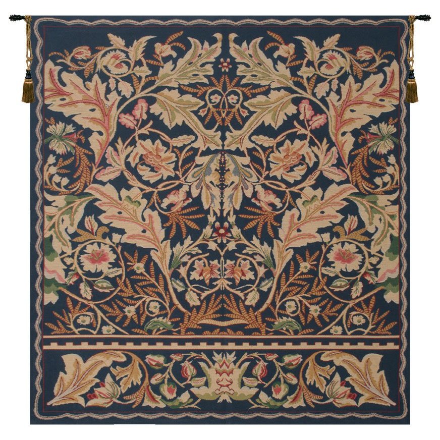 C Charlotte Home Furnishings Inc Acanthus II Belgian Medium Tapestry Wall Hanging | Viscose Cotton and Polyester Blend Wall Art | 70 in. x 53 in. | Home Decor Accents | Inspired by William Morris