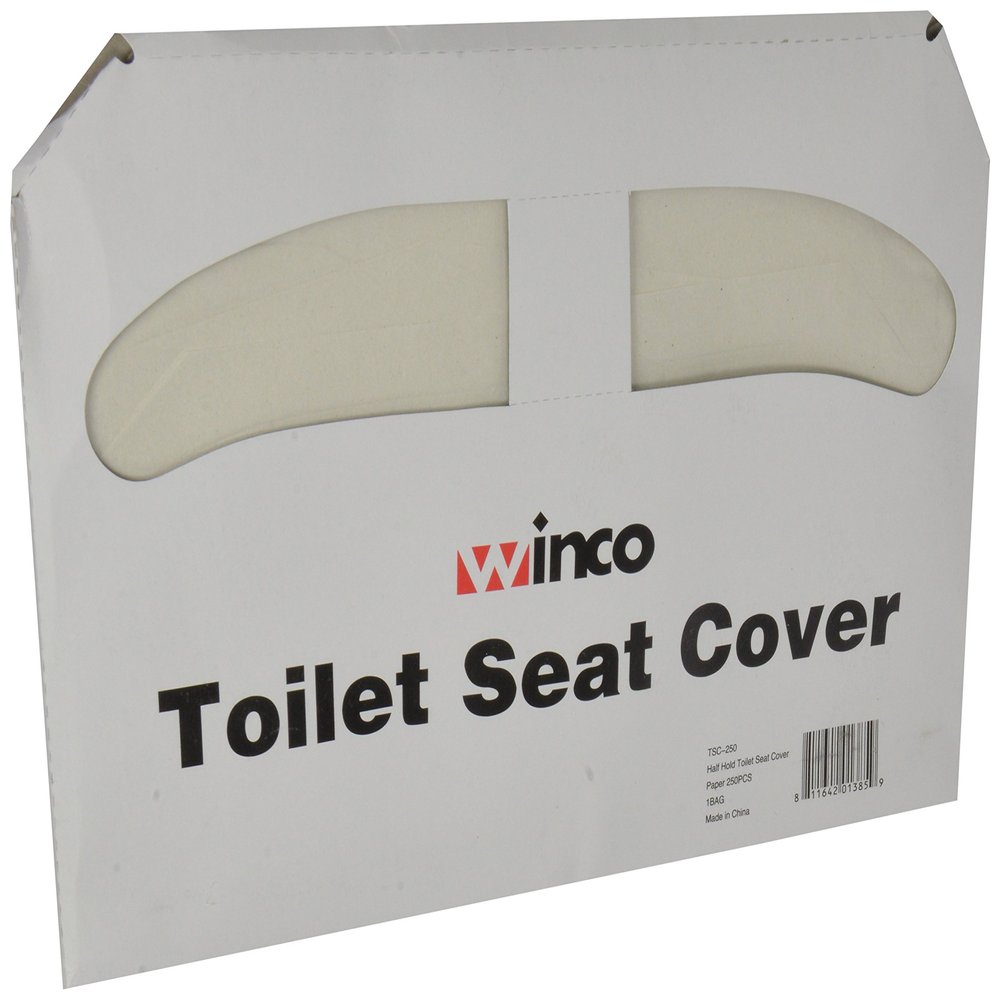 Winco Toilet Seat Cover Paper, 250/Pack (38226), White, Medium