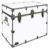 C&N Footlockers - XL Graduate Storage Trunk - Made in the USA - STEEL Footlocker for College Dorm Room & Summer Camp - 32 x 18 x 18.5 Inches (White) view 1