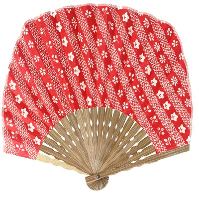 Hanaitada Women's Folding Fan Paper red