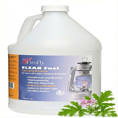 Firefly Fuel Clean Fuel Citronella Lamp Oil - Smokeless, Virtually Odorless, and Long-Lasting Burn Time for Indoor & Outdoor Lamps - 1 Gallon - Made in USA