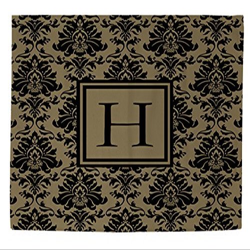 Manual Woodworkers & Weavers 2 x 3-Foot Dobby Bath Rug, Monogrammed Letter G, Caramel Classic Block