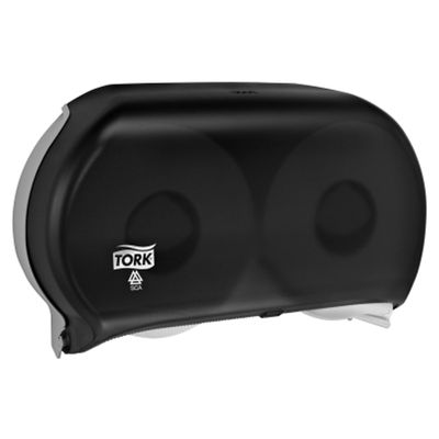 Tork 56TR Toilet Tissue Jumbo Roll Twin Dispenser, Smoke