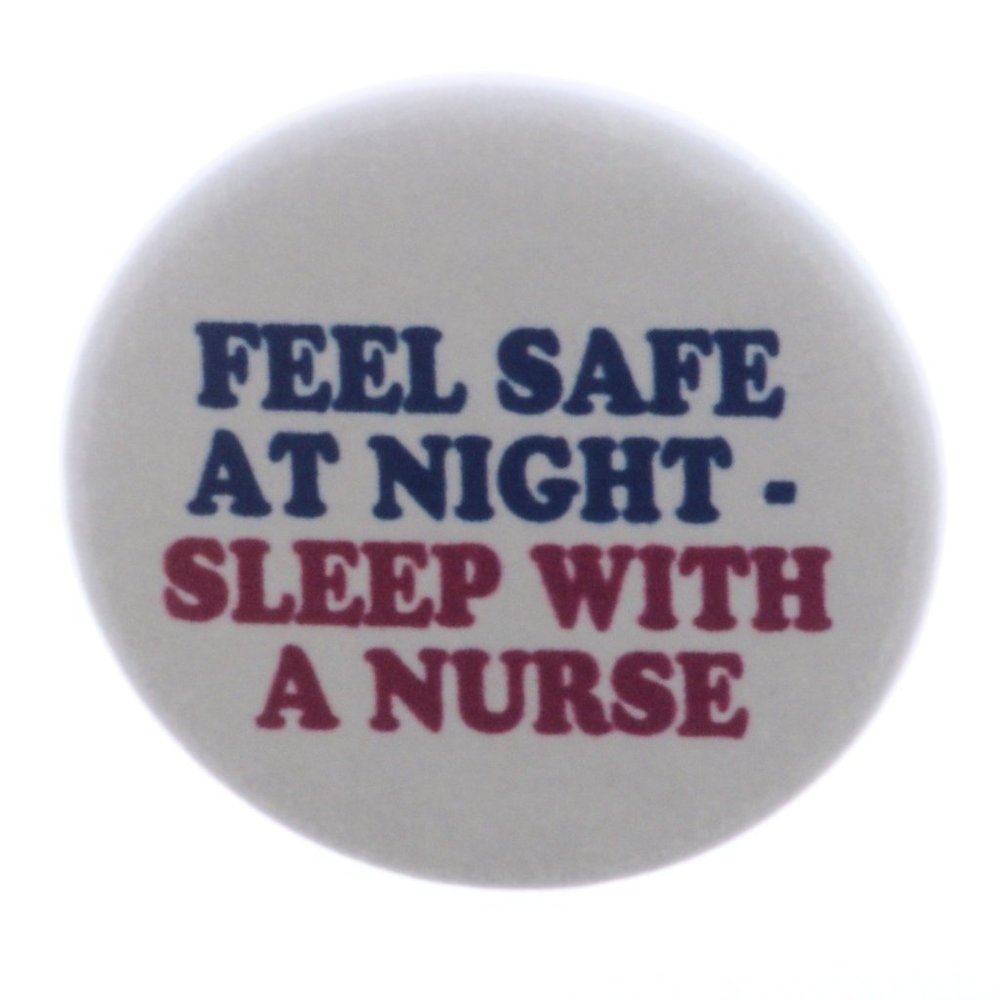 A&T Designs Feel Safe at Night - Sleep with A Nurse Magnet - Funny Humor Nursing (red/White)