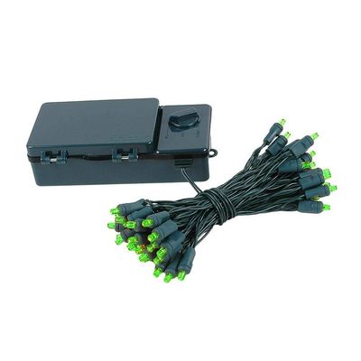 Novelty Lights Battery Operated LED Mini Lights 18 Feet, 50 Count Green Fairy Lights on Green Wire, On/Off & Timer Modes, Indoor/Outdoor Use, 3X D-Cell Required