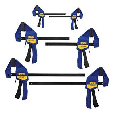 IRWIN QUICK-GRIP Clamps for Woodworking, One-Handed Bar Clamps, 6-Pack (1964749), Multi color