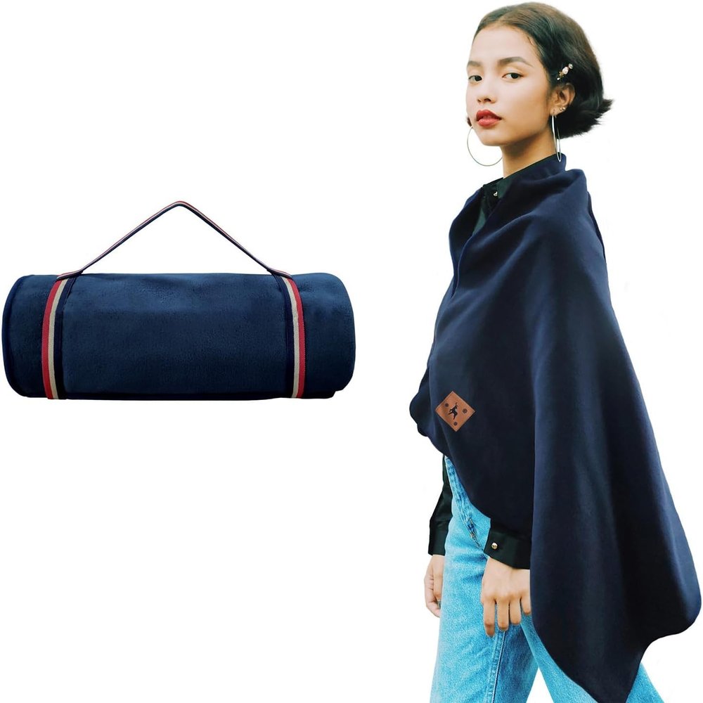 USB Heated Shawl Wrap - Warm Flannel Wearable Blanket, Portable for Car, Winter Plush Sofa Chair Couch Throw, Electric for Home Office Travel, 150*80cm