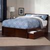 AFI, Orlando King Platform Bed with Footboard & Storage Drawers, Walnut view 1