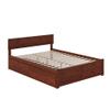 AFI, Orlando King Platform Bed with Footboard & Storage Drawers, Walnut view 2