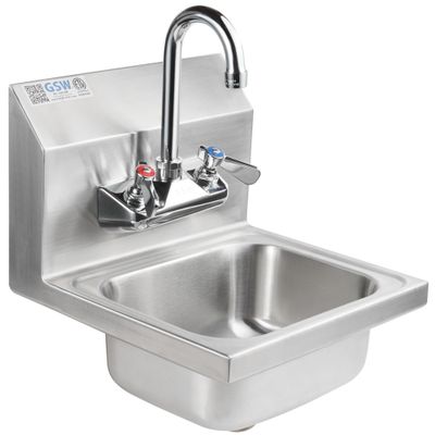 ACE HS-0810WG Mini Wall Mount Hand Sink with Faucet & Strainer, ETL Certified