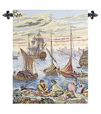 C Charlotte Home Furnishings Inc Barconi Italian Tapestry Wall Hanging - 22 in. x 28 in. Cotton/Viscose/Polyester by Francesco Guardi