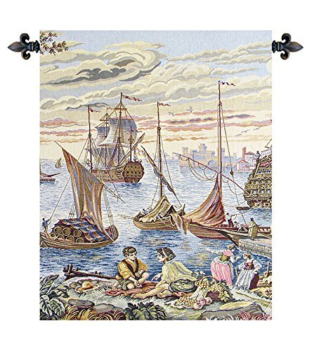 C Charlotte Home Furnishings Inc Barconi Italian Tapestry Wall Hanging - 22 in. x 28 in. Cotton/Viscose/Polyester by Francesco Guardi
