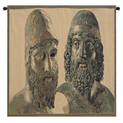Charlotte Home Furnishings Inc. Bronzi Di Riace Italian Tapestry Wall Hanging 12 X 19 Inch Viscose Cotton & Polyester Blend Wall Art Perfect for Home & Wall Decor By Alberto Passini