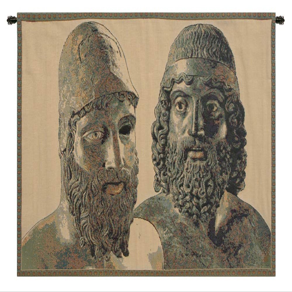 Charlotte Home Furnishings Inc. Bronzi Di Riace Italian Tapestry Wall Hanging 12 X 19 Inch Viscose Cotton & Polyester Blend Wall Art Perfect for Home & Wall Decor By Alberto Passini