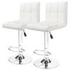 2 White Modern Adjustable Counter Swivel Pub Style Bar Stools / Barstools (White) view 1