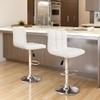 2 White Modern Adjustable Counter Swivel Pub Style Bar Stools / Barstools (White) view 2