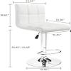 2 White Modern Adjustable Counter Swivel Pub Style Bar Stools / Barstools (White) view 3