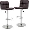 2 Brown Modern Adjustable Counter Swivel Pub Style Bar Stools / Barstools (Brown) view 1