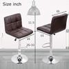 2 Brown Modern Adjustable Counter Swivel Pub Style Bar Stools / Barstools (Brown) view 2