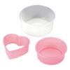 Tiger Crown 3550 Microwave Cooking Utensils, White, Pink, 9.4 x 4.1 inches (238 x 104 mm), PC Sponge Cake Set, Polypropylene, Round, Heart Shape, Pack of 3 view 1