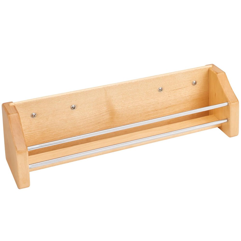 13-1/8" Adjustable Door Mount Spice Rack Bin Only, Maple Wood,