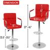 2 Red Modern Adjustable Counter Swivel Pub Style Bar Stools / Barstools (Red) view 2