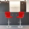 2 Red Modern Adjustable Counter Swivel Pub Style Bar Stools / Barstools (Red) view 4