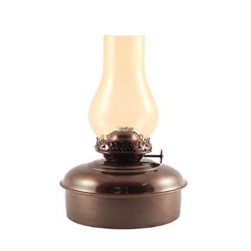Oil Lamps - Brass Dorset Table Lamp (8", Antique with Amber Glass)