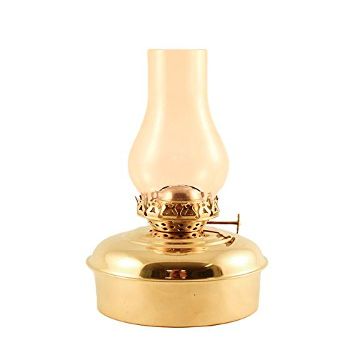 Vermont Lanterns Oil Lamps - Brass Dorset Table Lamp (8", Brass with Amber Glass)
