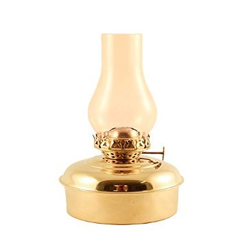 Vermont Lanterns Oil Lamps - Brass Dorset Table Lamp (8", Brass with Amber Glass)