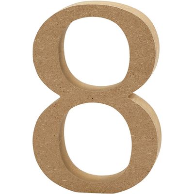 Creativ "8" Mdf Number, Brown, 13 x 2cm