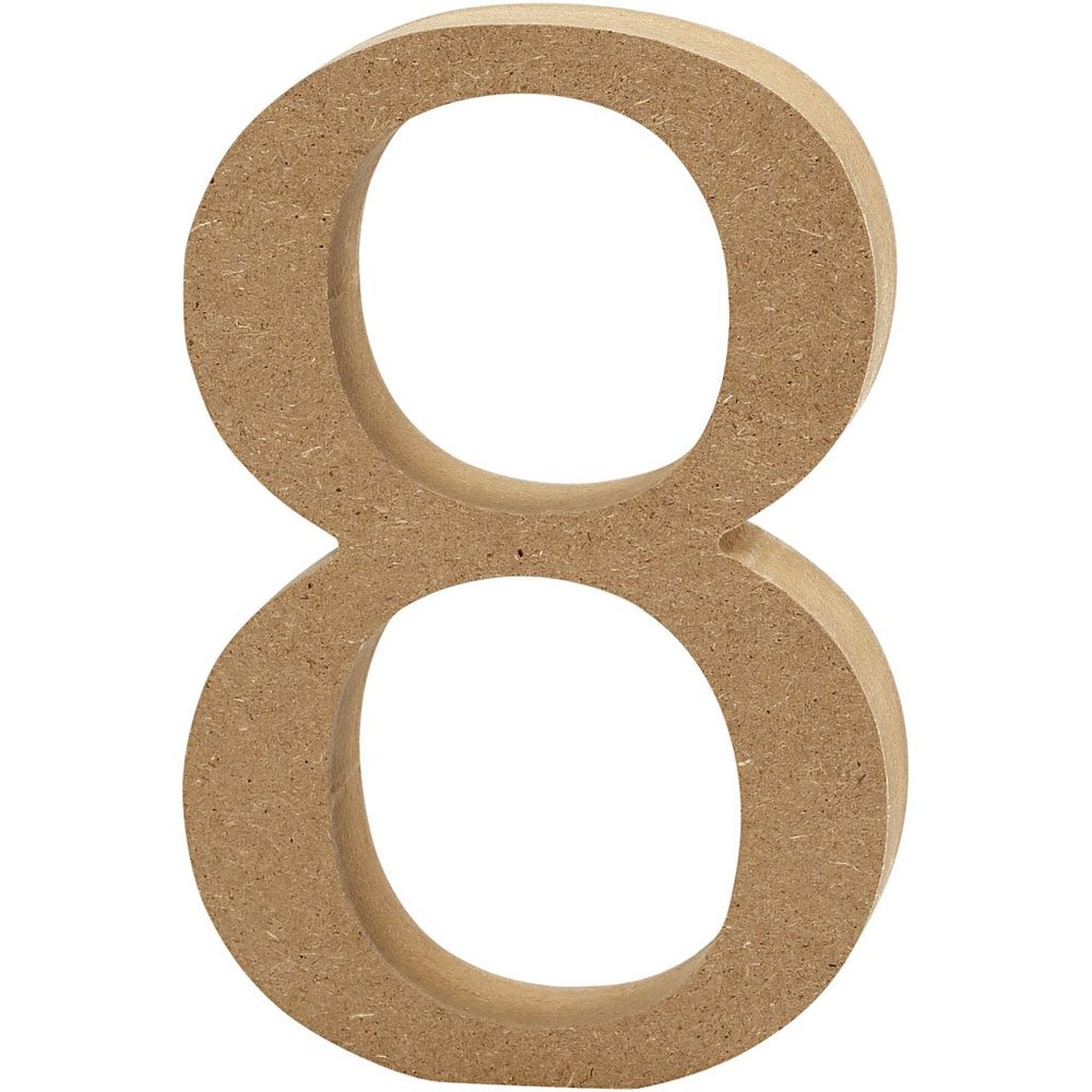 Creativ "8" Mdf Number, Brown, 13 x 2cm