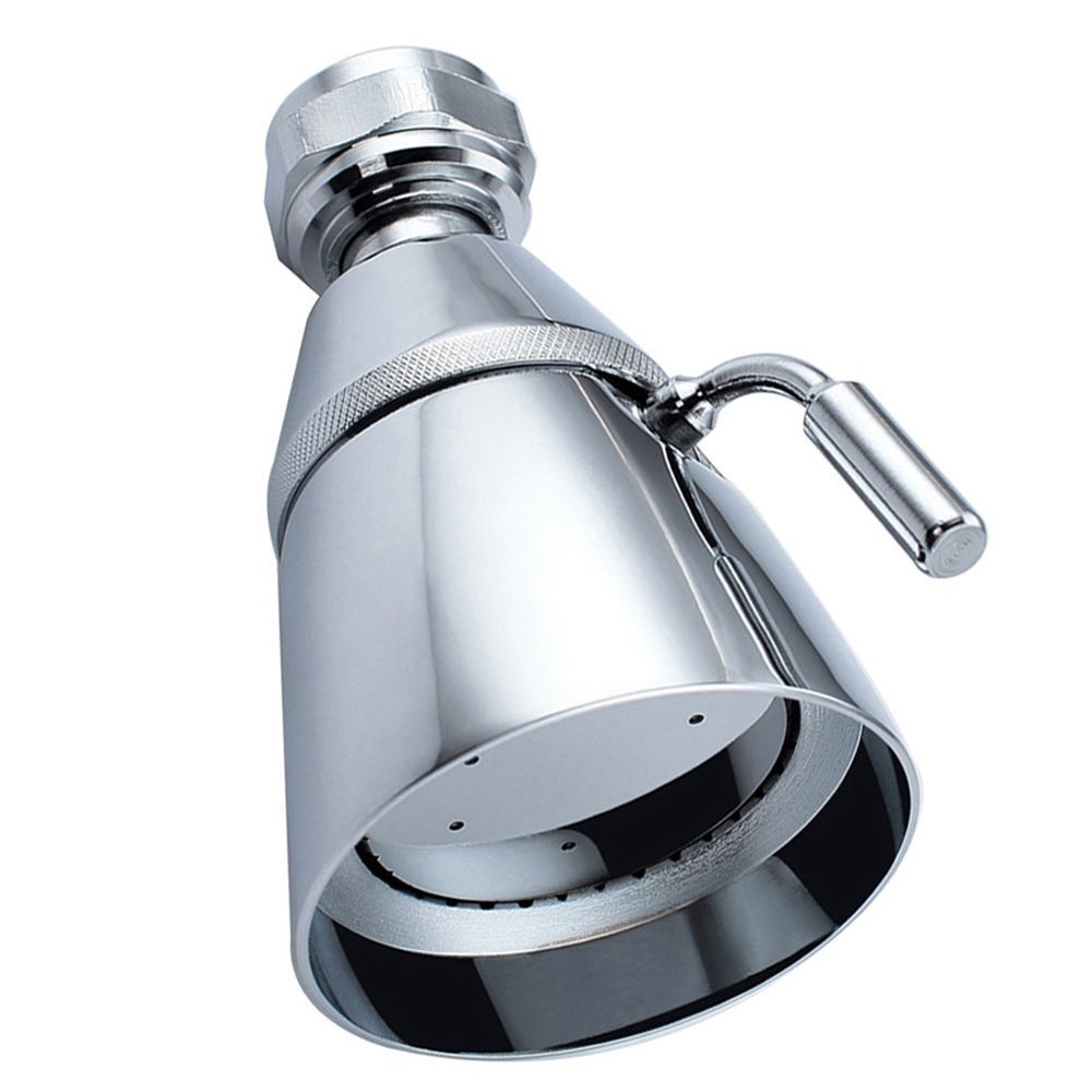 Angle Simple High Flow Shower Head, Brass Swivel Joint Adjustable Shower Sprayer, G 1/2, Chrome