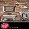 Tablecraft Roll Top Chafing Buffet Polished Stainless Steel Pan, Rectangular Full Size 7 Quart Dual Fuel Serving Tray For Commercial Foodservice, Banquets Catering Use, Slow Close Noise Reduction Lid view 4