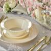 " OCCASIONS " 120 Plates Pack, Heavyweight Disposable Wedding Party Plastic Plates (6.25'' Dessert/Bread Plate, Plain Ivory) view 4