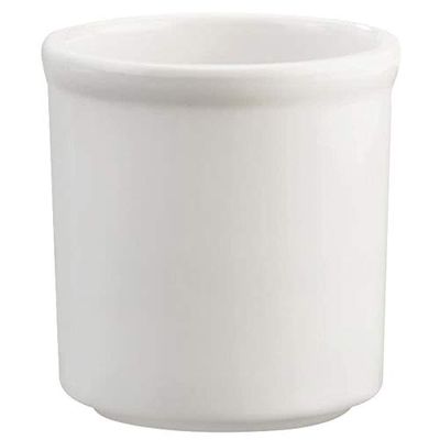 Crock Jar Color: White, Size: 5.5" H x 5" W x 5" D